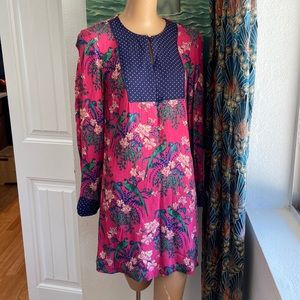 Maeve peacocks polka dot dress